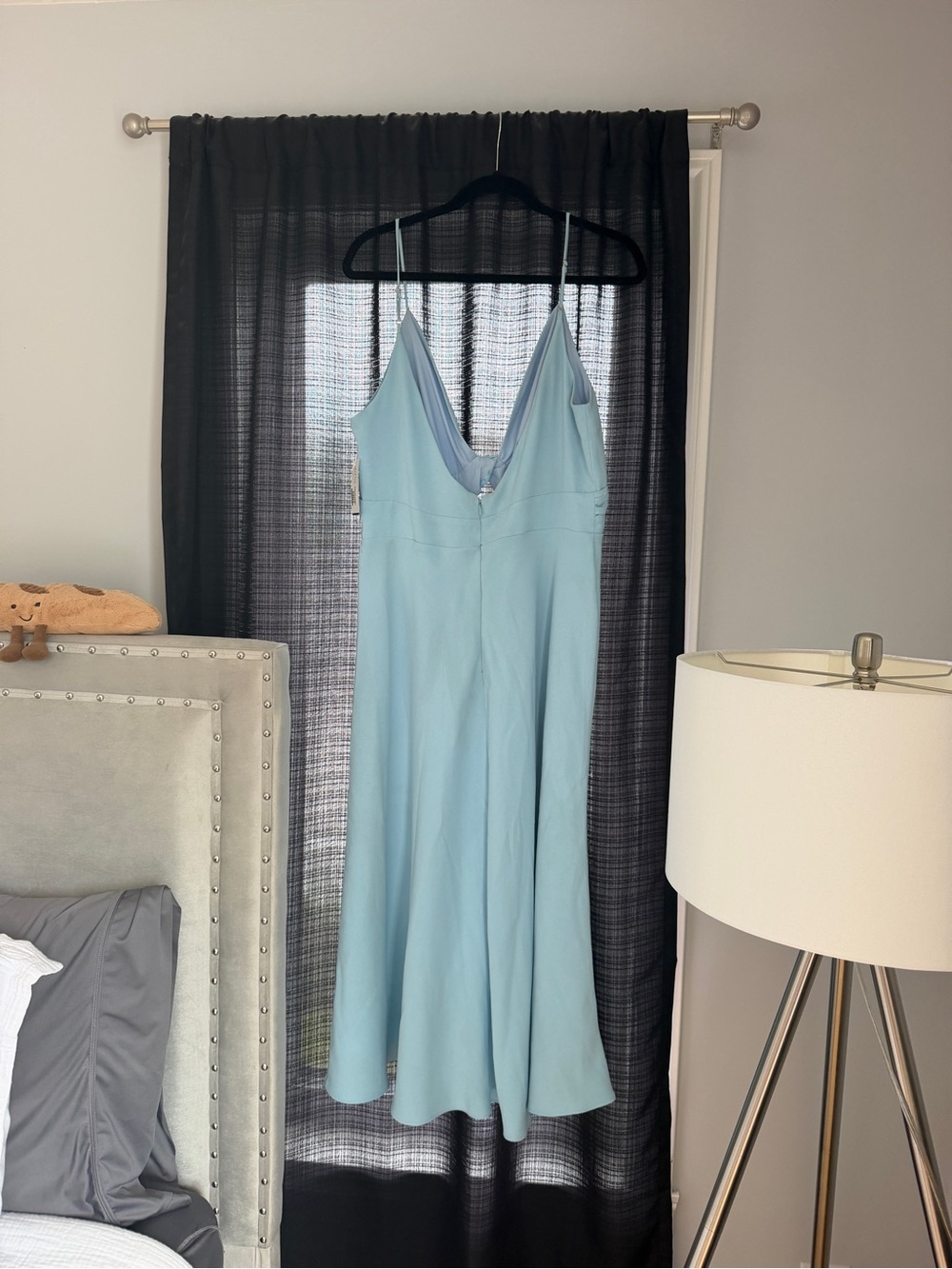 Light Blue Spaghetti Strap Midi Dress - Picture 4 of 6